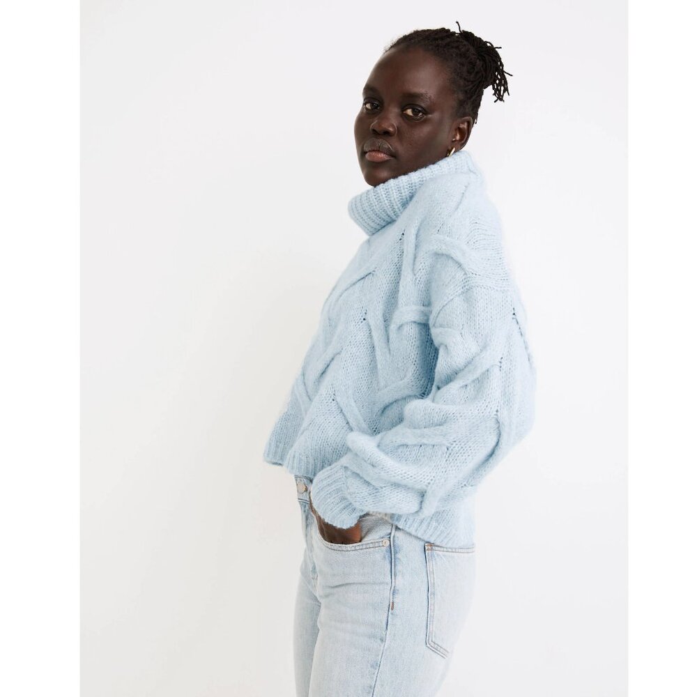 Madewell Somervell Modern Cable Turtleneck Sweater XS
